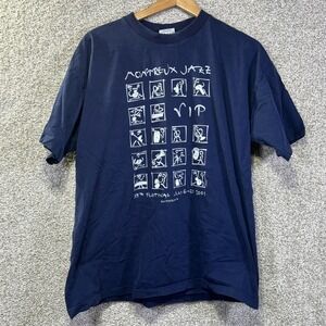 Vintage Montreux Jazz Festival Shirt Mens XL Blue VIP Switzerland 2001